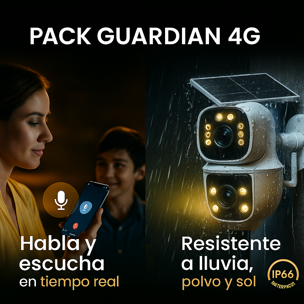 PACK GUARDIAN 4G + FOCO CÁMARA FHD