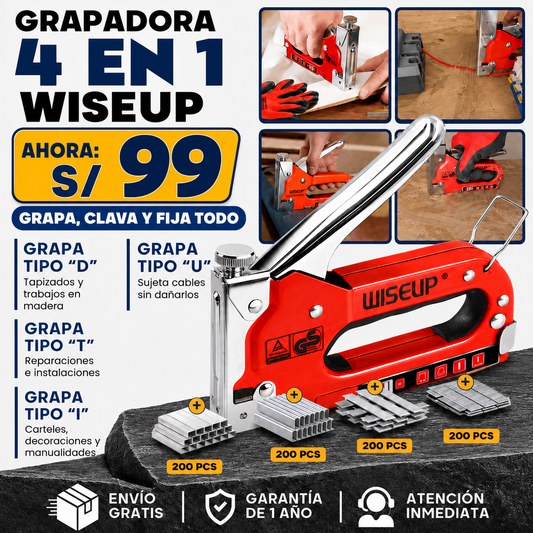 Nueva grapadora 4 en 1 - todo el trabajo en 1 sola herramienta