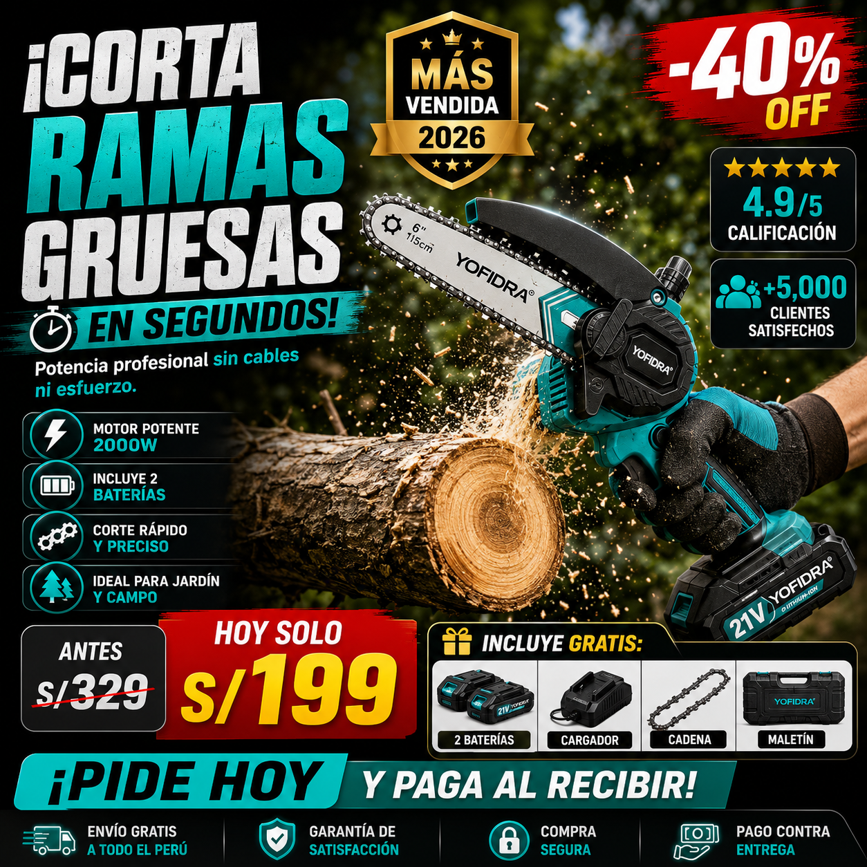 NUEVA MOTOSIERRA INLÁMBRICA PRO 6"