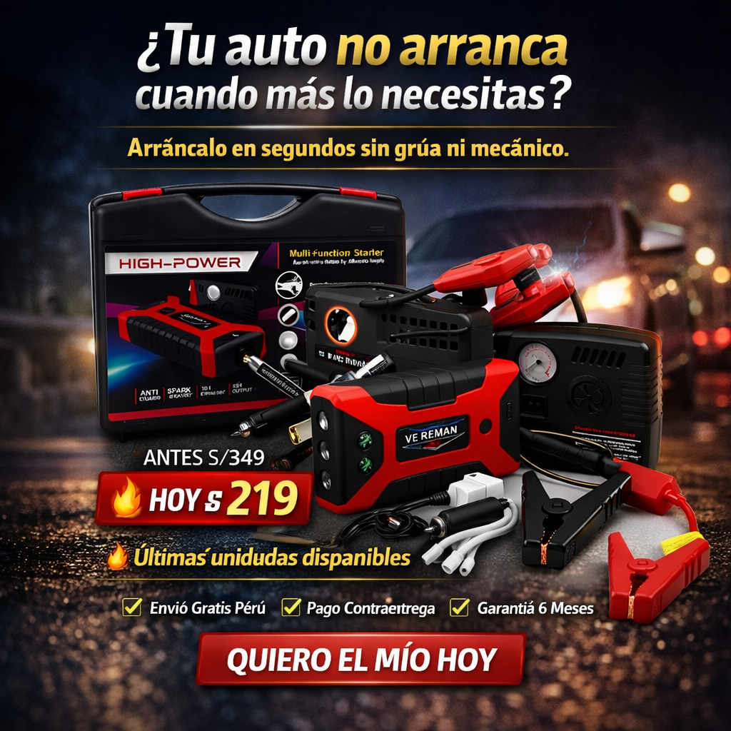 NUEVO ARRANCADOR PRO + INFLADOR DE LLANTAS
