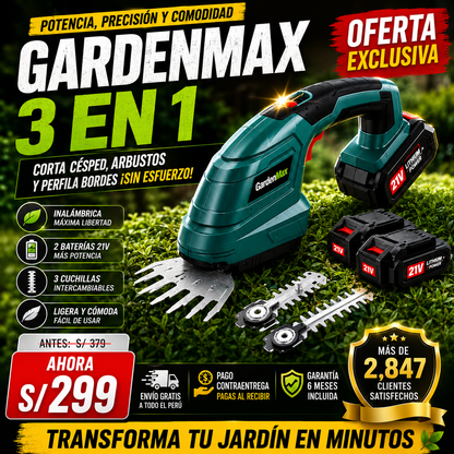 NUEVO CORTADOR DE CESPED GARDENMAX 3 EN 1