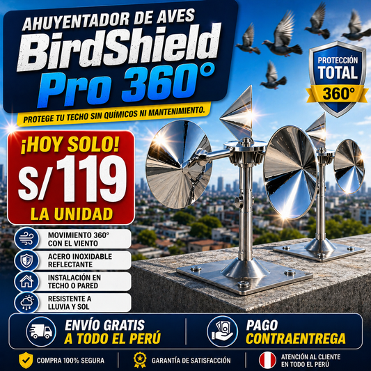 Nuevo Ahuyentador de Aves BirdShield Pro 360°
