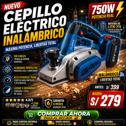 NUEVO CEPILLO PROFESIONAL INALÁMBRICO - 88V de pura potencia