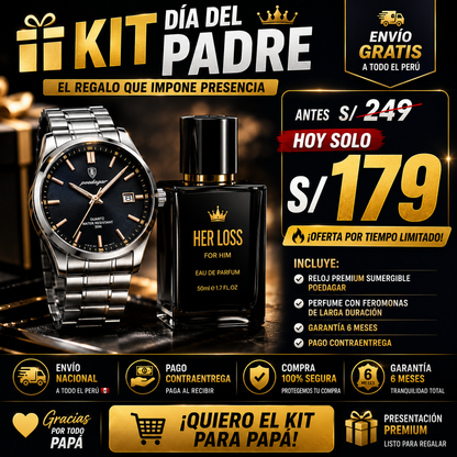 PREMIUM BOX - Reloj Japonés de acero + perfume con feromonas