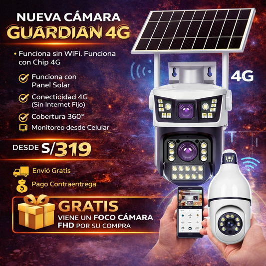 PACK GUARDIAN 4G + FOCO CÁMARA FHD