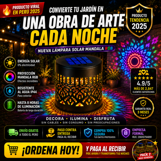 LAMPARA SOLAR MANDALA 2026