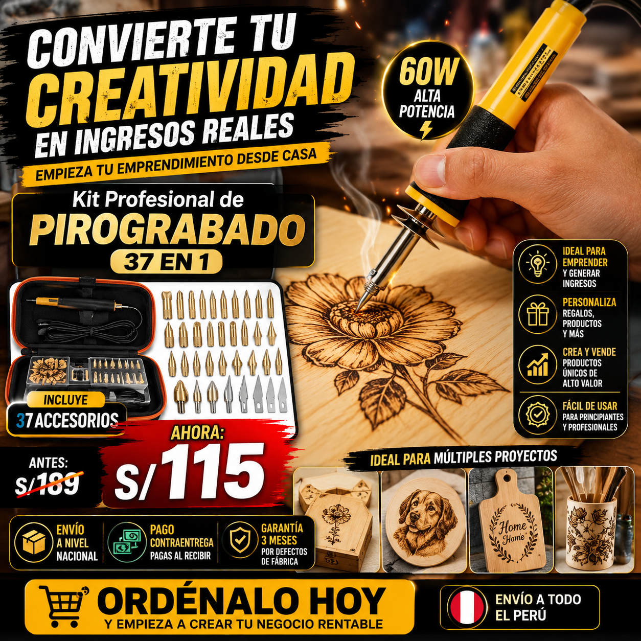 NUEVO PIROGRAFO MULTIMAX DE +37 PIEZAS