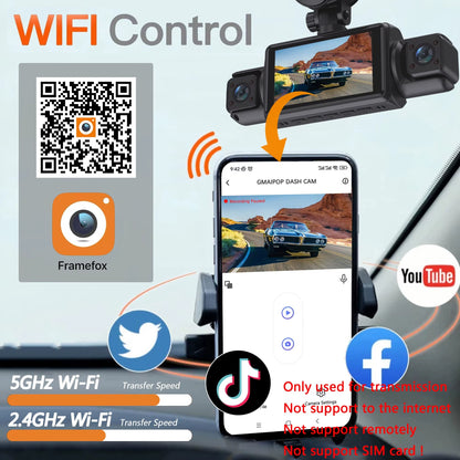 NUEVA DASHCAM KRAKEN WIFI 4 LENTES 360°