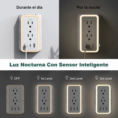 NUEVO TOMACORRIENTE SMART MULTISAFE PRO X9 - 9 en 1
